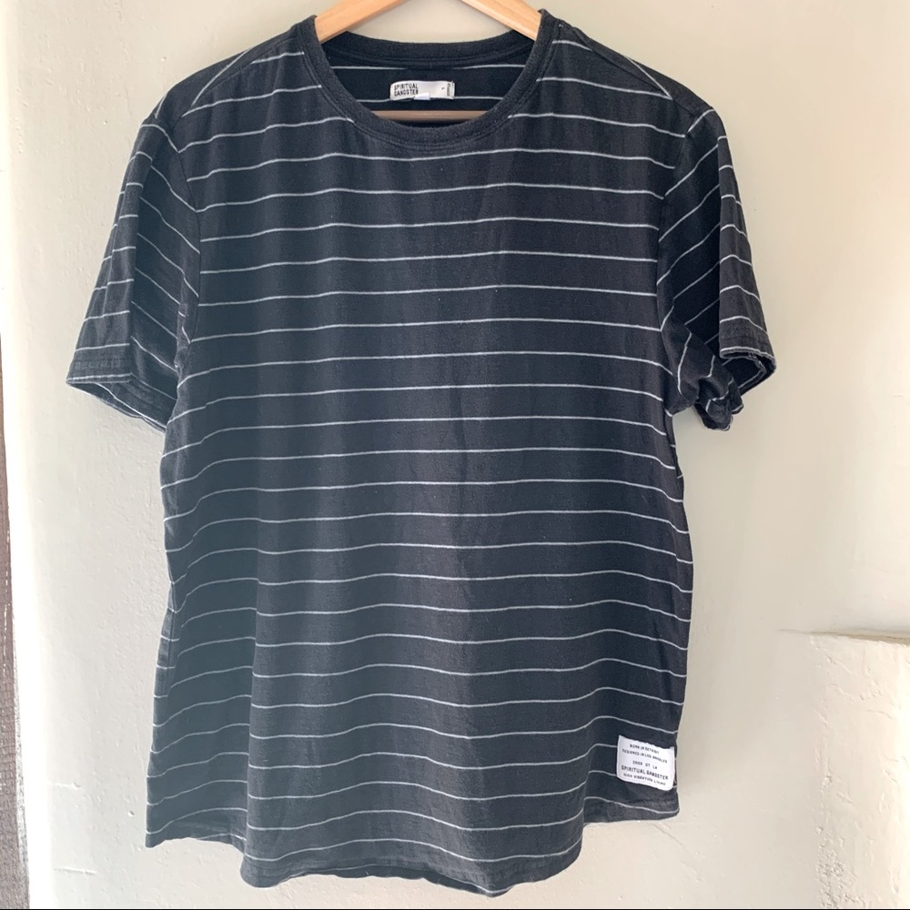 SPIRITUAL GANGSTER Striped Tee L